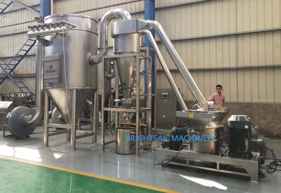 آلة تكسير جزيئات المطاط من الفولاذ المقاوم للصدأ SUS304 2500 Mesh 100 - 4000 Kg/H